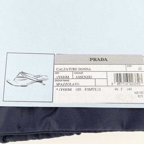 Prada Assenzio Green Padded Logo Square Toe Kitten Heel Thong Sandals IT 40 - Picture 14 of 14